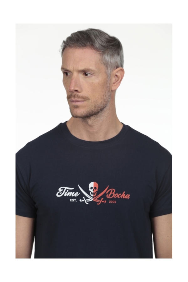 Camiseta Calavera Bico Hombre The Time Of Bocha RV1C09 Marino