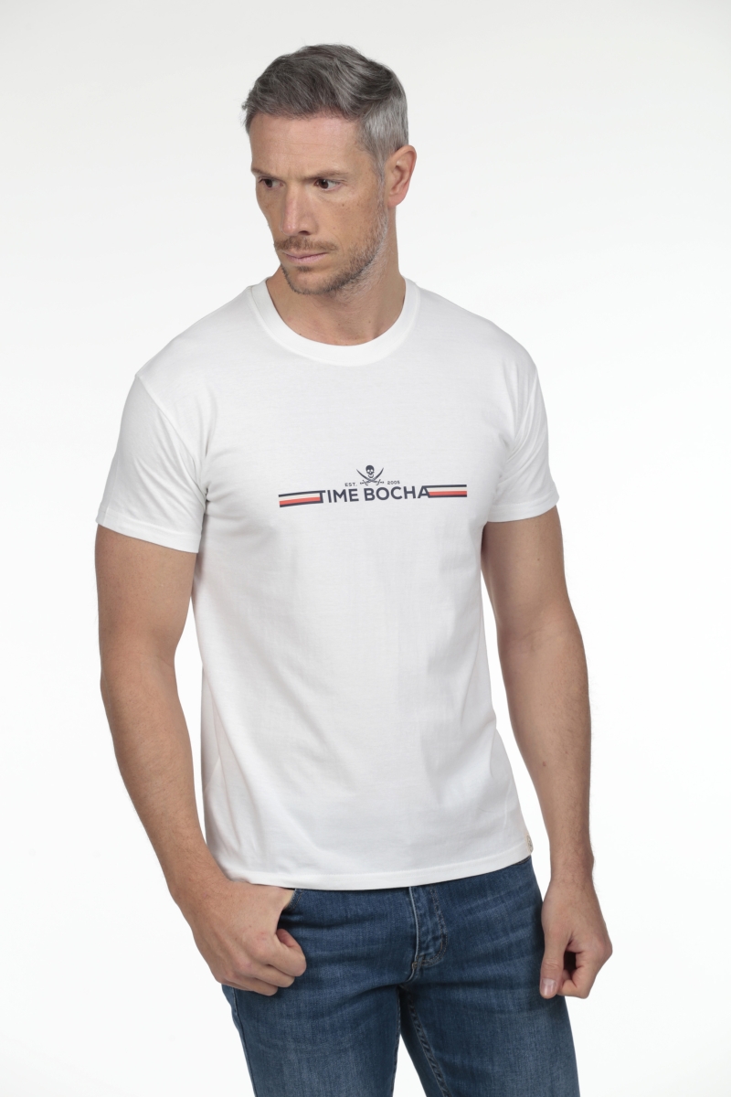 Camiseta Time Bocha Hombre The Time Of Bocha RV1C11 Blanco