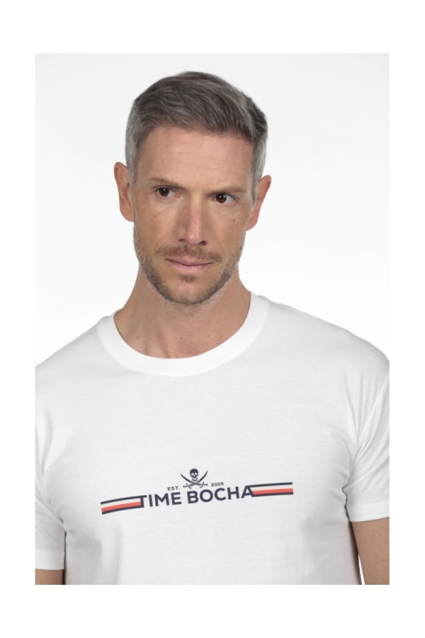 Camiseta Time Bocha Hombre The Time Of Bocha RV1C11 Blanco