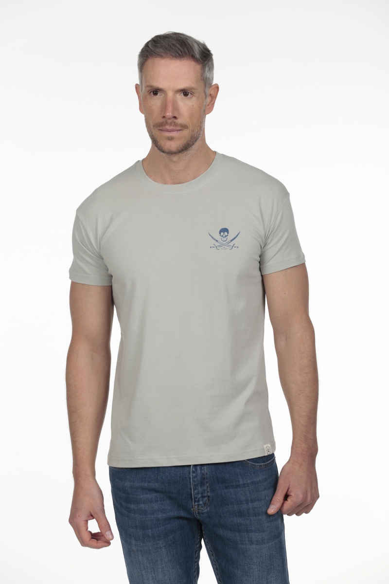 Camiseta Bordado Hombre The Time Of Bocha RV1C14 Gris