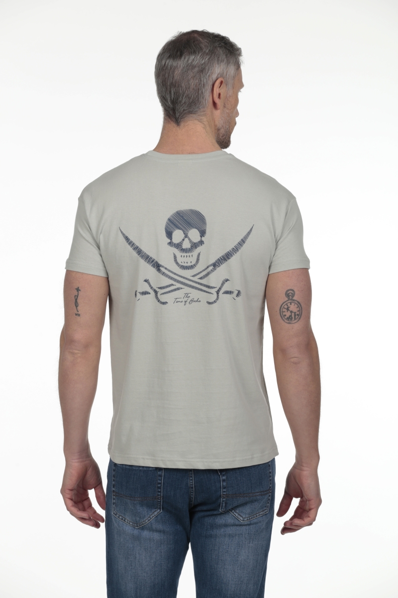 Camiseta Bordado Hombre The Time Of Bocha RV1C14 Gris 2