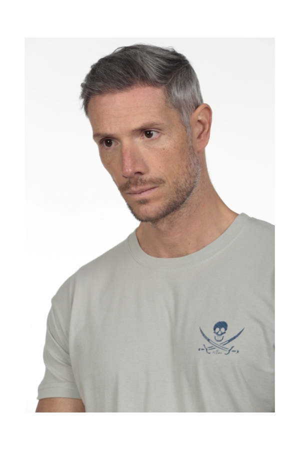 Camiseta Bordado Hombre The Time Of Bocha RV1C14 Gris
