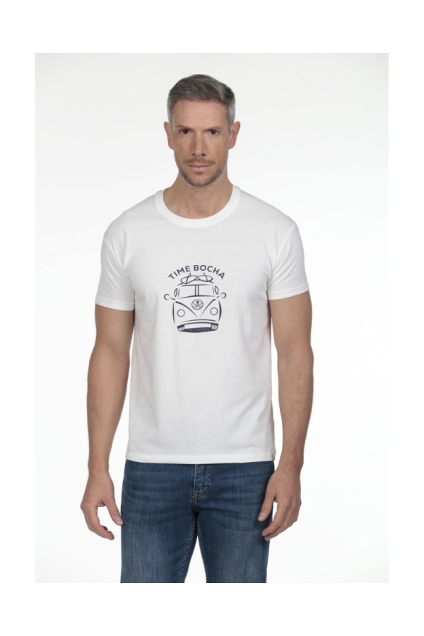 Camiseta Furgo Hombre The Time Of Bocha RV1C15 Blanco