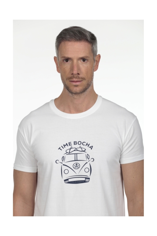 Camiseta Furgo Hombre The Time Of Bocha RV1C15 Blanco