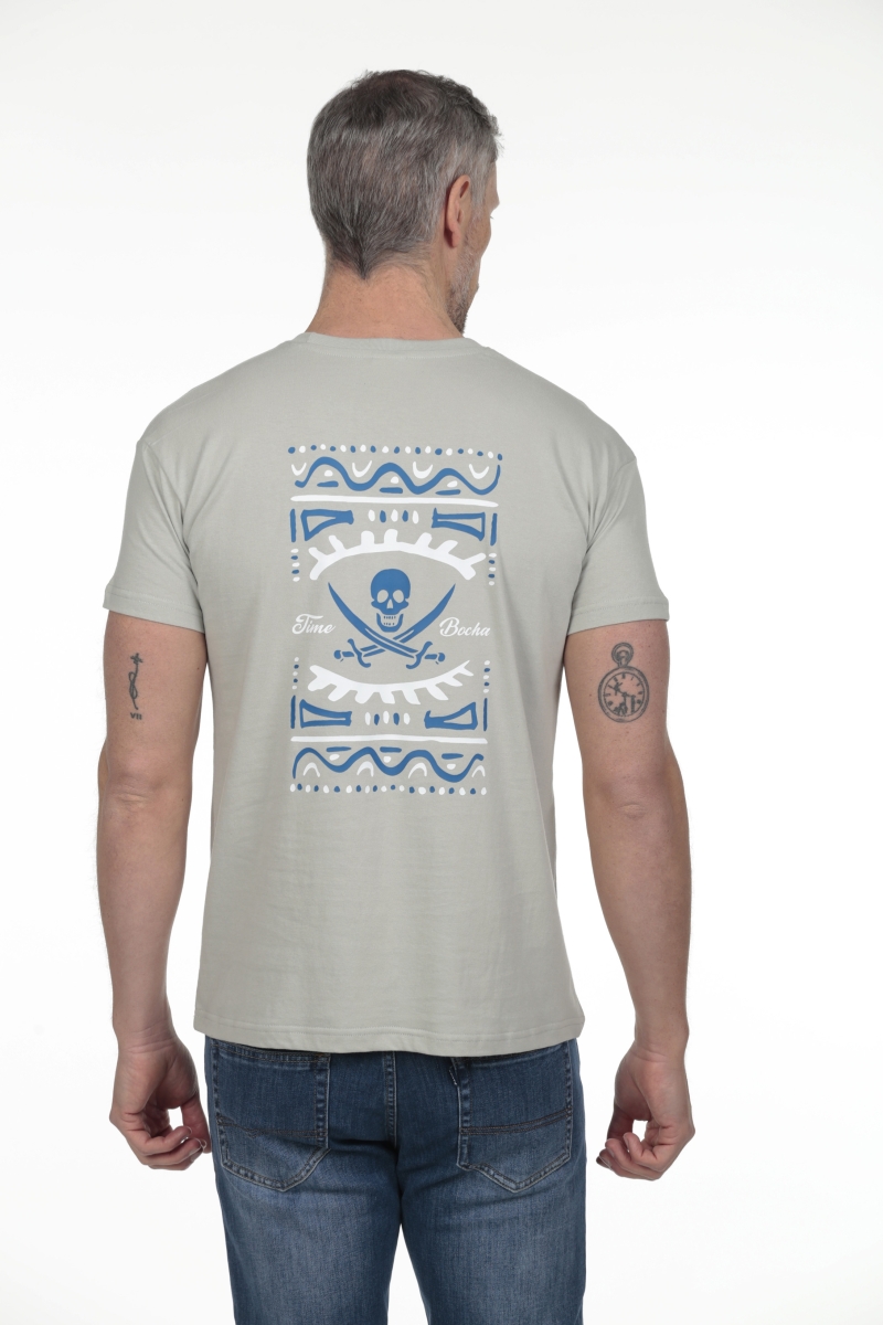 Camiseta Etnica Hombre The Time Of Bocha RV1C16 Gris 2