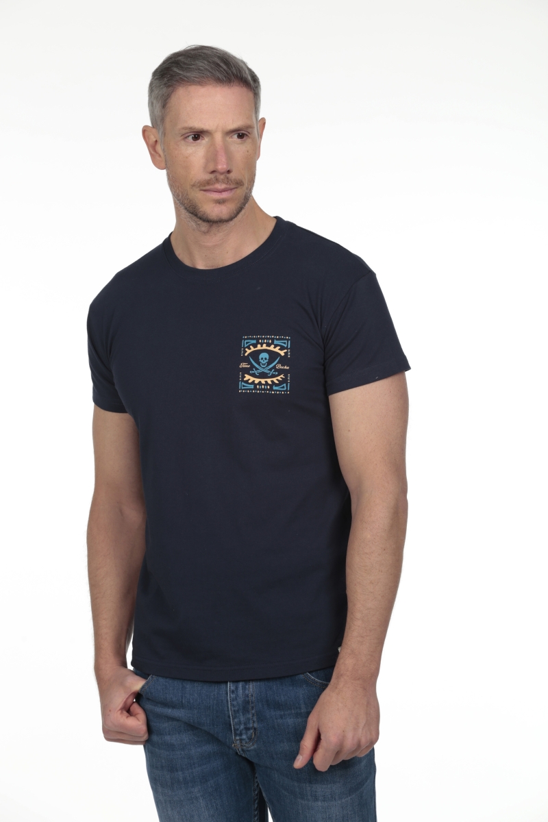 Camiseta Etnica Hombre The Time Of Bocha RV1C16 Marino