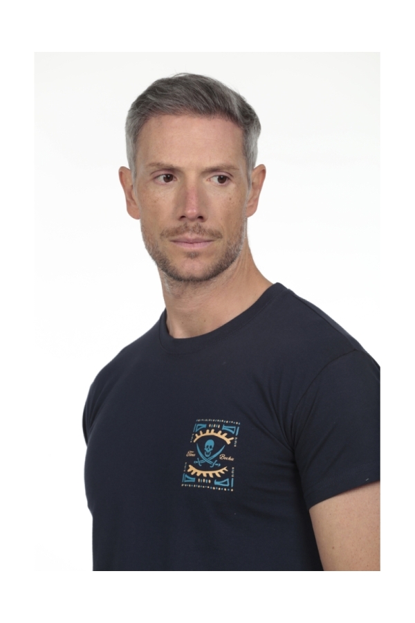 Camiseta Etnica Hombre The Time Of Bocha RV1C16 Marino
