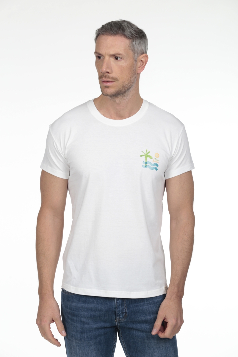 Camiseta Palmera Hombre The Time Of Bocha RV1C19 Blanco