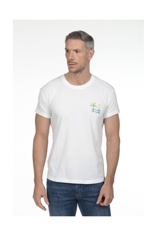 Camiseta Palmera Hombre The Time Of Bocha RV1C19 Blanco