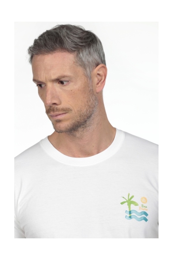 Camiseta Palmera Hombre The Time Of Bocha RV1C19 Blanco