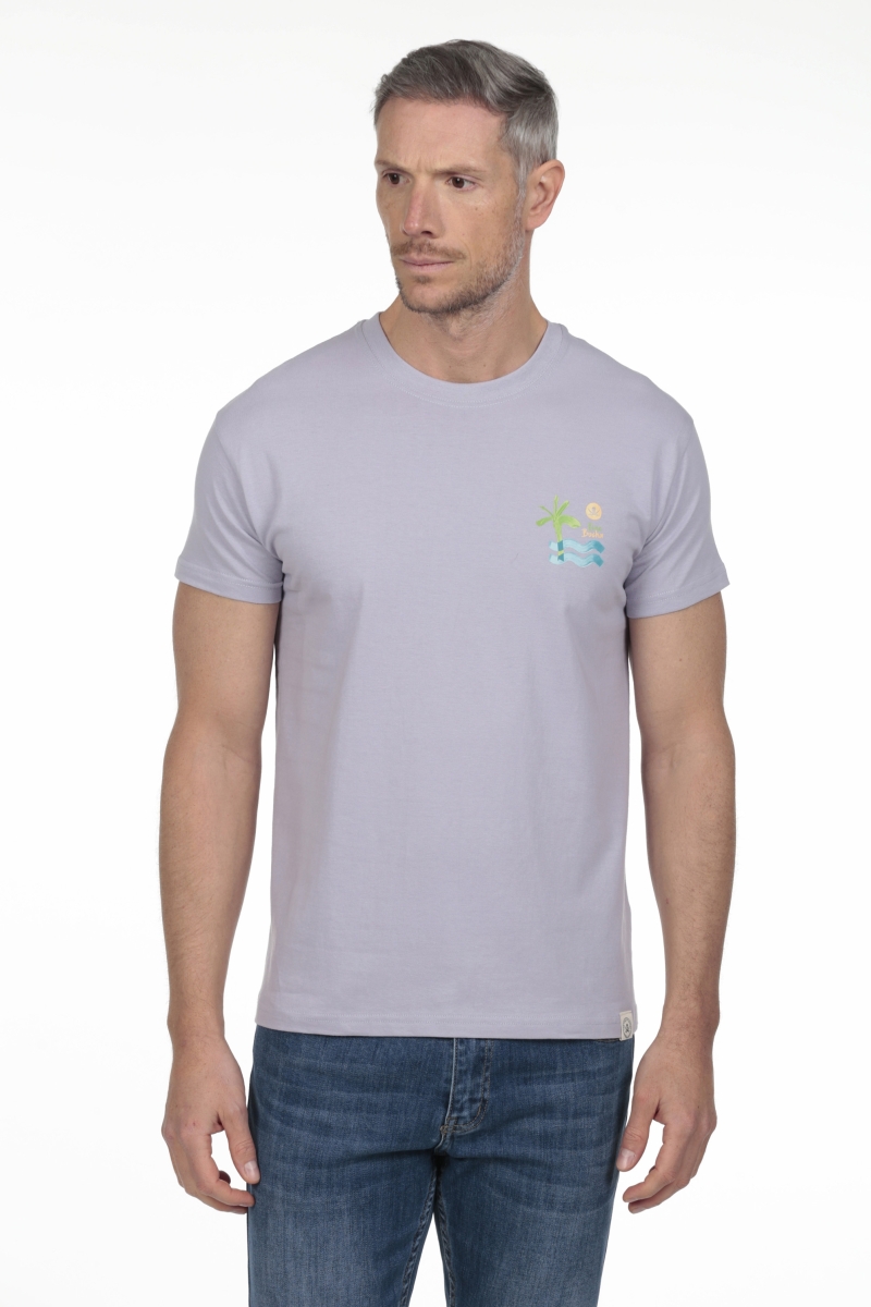 Camiseta Palmera Hombre The Time Of Bocha RV1C19 Malva