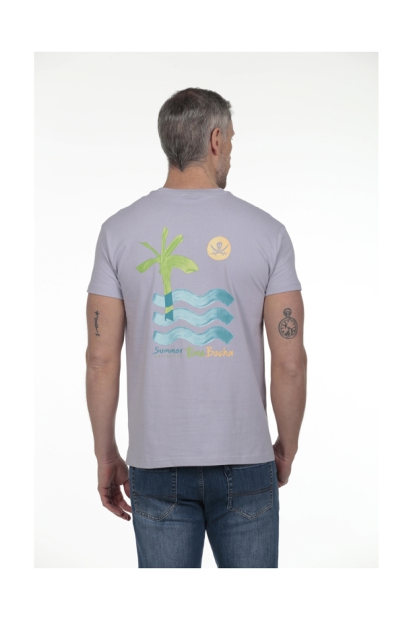 Camiseta Palmera Hombre The Time Of Bocha RV1C19 Malva