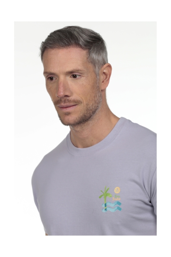Camiseta Palmera Hombre The Time Of Bocha RV1C19 Malva