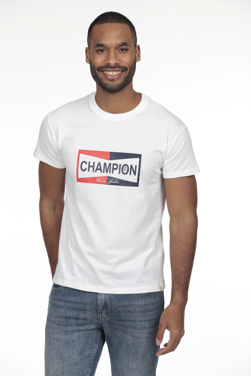 Camiseta Champion Hombre The Time Of Bocha RV1C20 Blanco