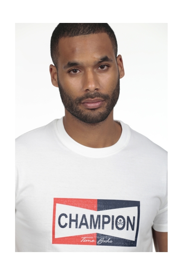 Camiseta Champion Hombre The Time Of Bocha RV1C20 Blanco