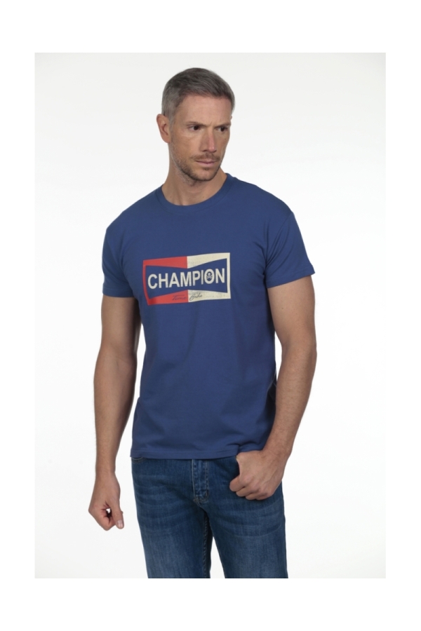 Camiseta Champion Hombre The Time Of Bocha RV1C20 Denim