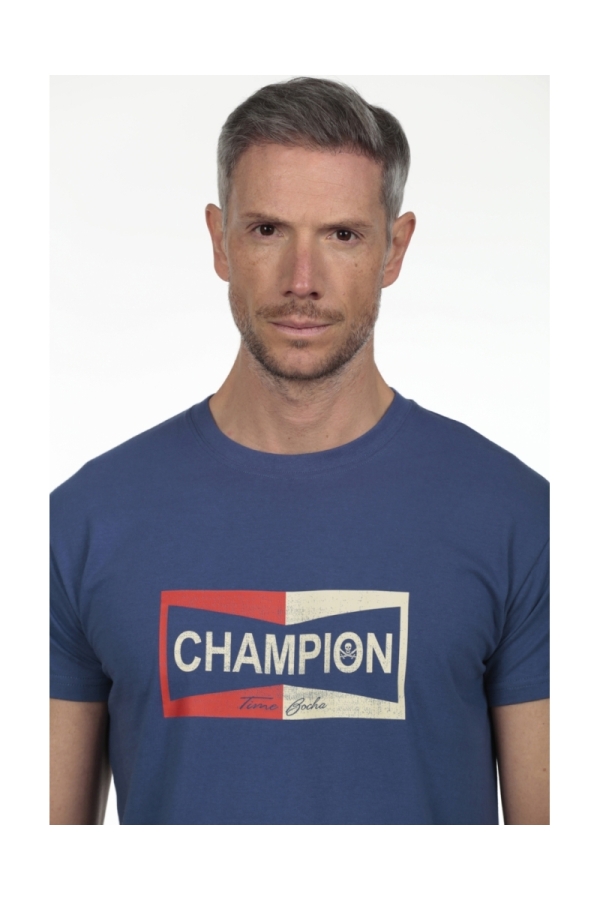 Camiseta Champion Hombre The Time Of Bocha RV1C20 Denim