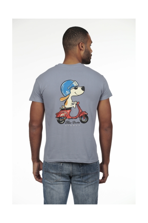 Camiseta Dog Hombre The Time Of Bocha RV1C21 Azul.Vin