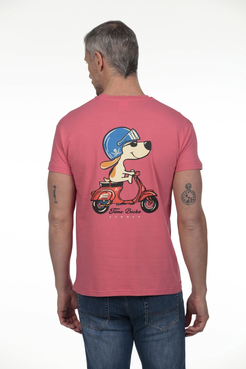 Camiseta Dog Hombre The Time Of Bocha RV1C21 Coral 2