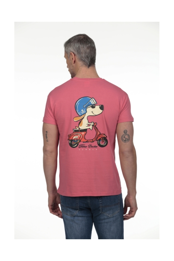 Camiseta Dog Hombre The Time Of Bocha RV1C21 Coral