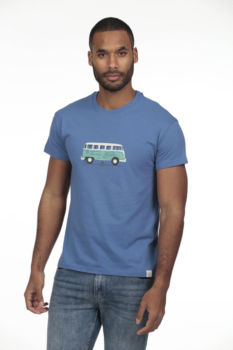 Camiseta Furgo Retro Hombre The Time Of Bocha RV1C22 Azul.Jea
