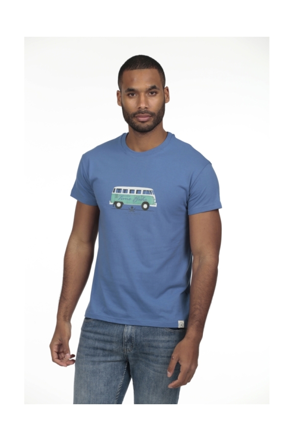 Camiseta Furgo Retro Hombre The Time Of Bocha RV1C22 Azul.Jea