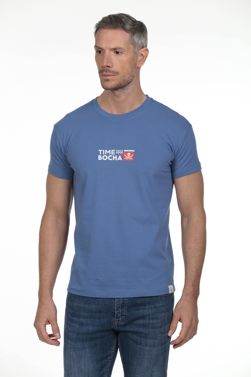 Camiseta Mapa Hombre The Time Of Bocha RV1C23 Azul.Jea