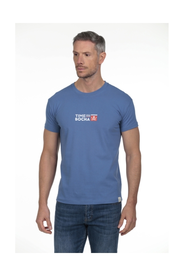 Camiseta Mapa Hombre The Time Of Bocha RV1C23 Azul.Jea