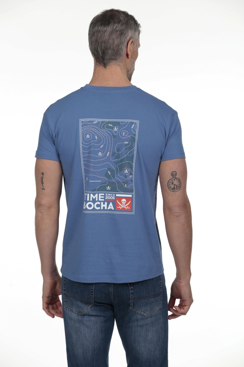 Camiseta Mapa Hombre The Time Of Bocha RV1C23 Azul.Jea 2