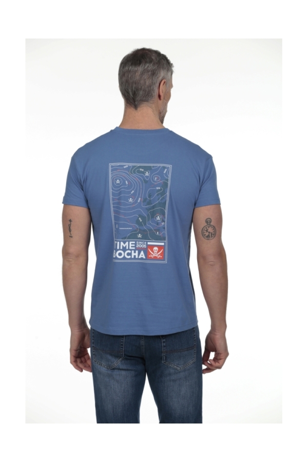 Camiseta Mapa Hombre The Time Of Bocha RV1C23 Azul.Jea