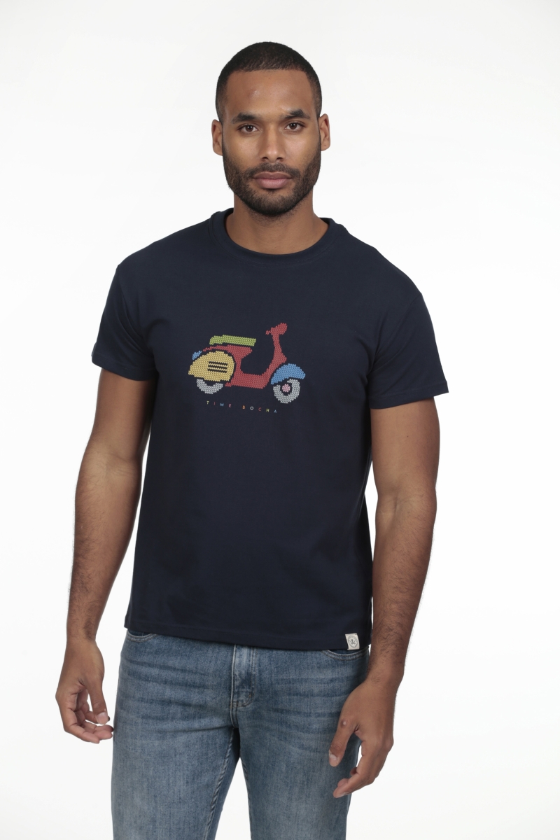 Camiseta Moto Hombre The Time Of Bocha RV1C26 Marino