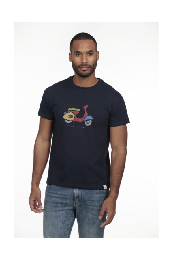 Camiseta Moto Hombre The Time Of Bocha RV1C26 Marino