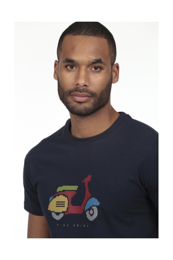 Camiseta Moto Hombre The Time Of Bocha RV1C26 Marino