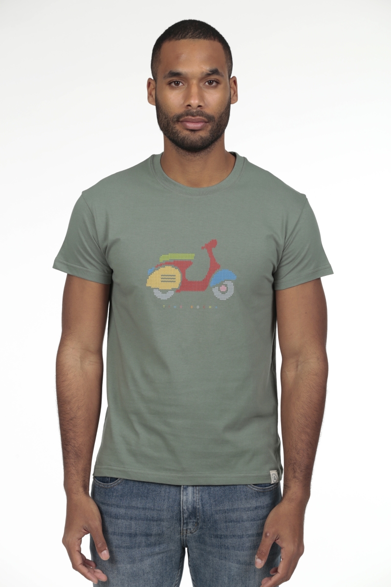Camiseta Moto Hombre The Time Of Bocha RV1C26 Verde
