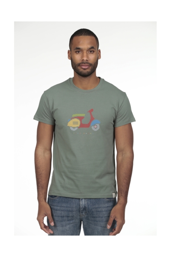 Camiseta Moto Hombre The Time Of Bocha RV1C26 Verde