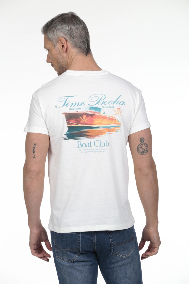 Camiseta Boat Hombre The Time Of Bocha RV1C27 Blanco 2