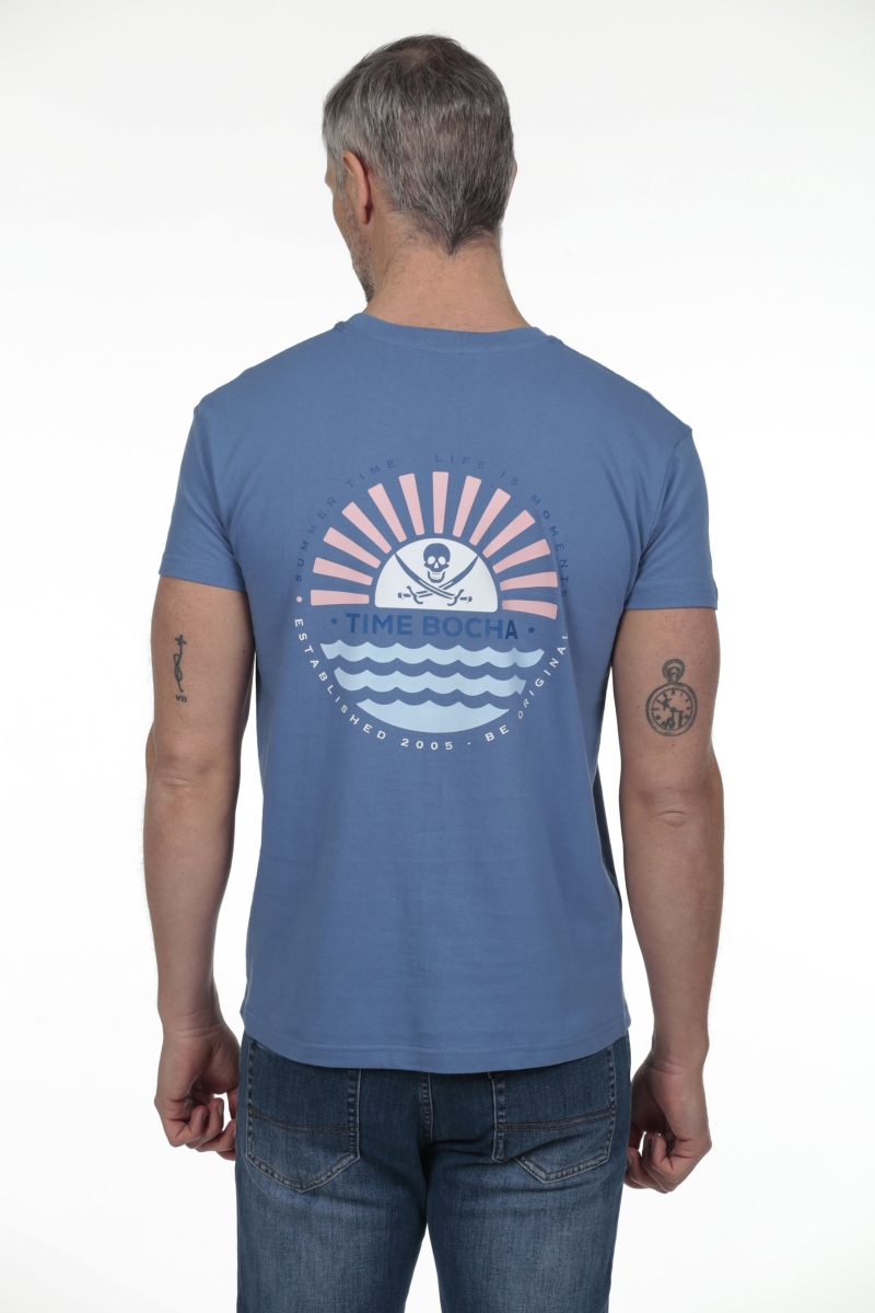 Camiseta Momentos Hombre The Time Of Bocha RV1C30 Azul.Jea 2