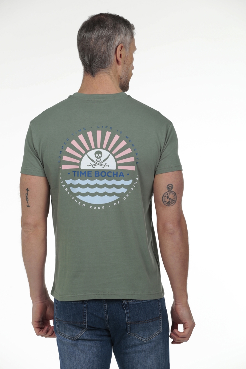 Camiseta Momentos Hombre The Time Of Bocha RV1C30 Verde 2