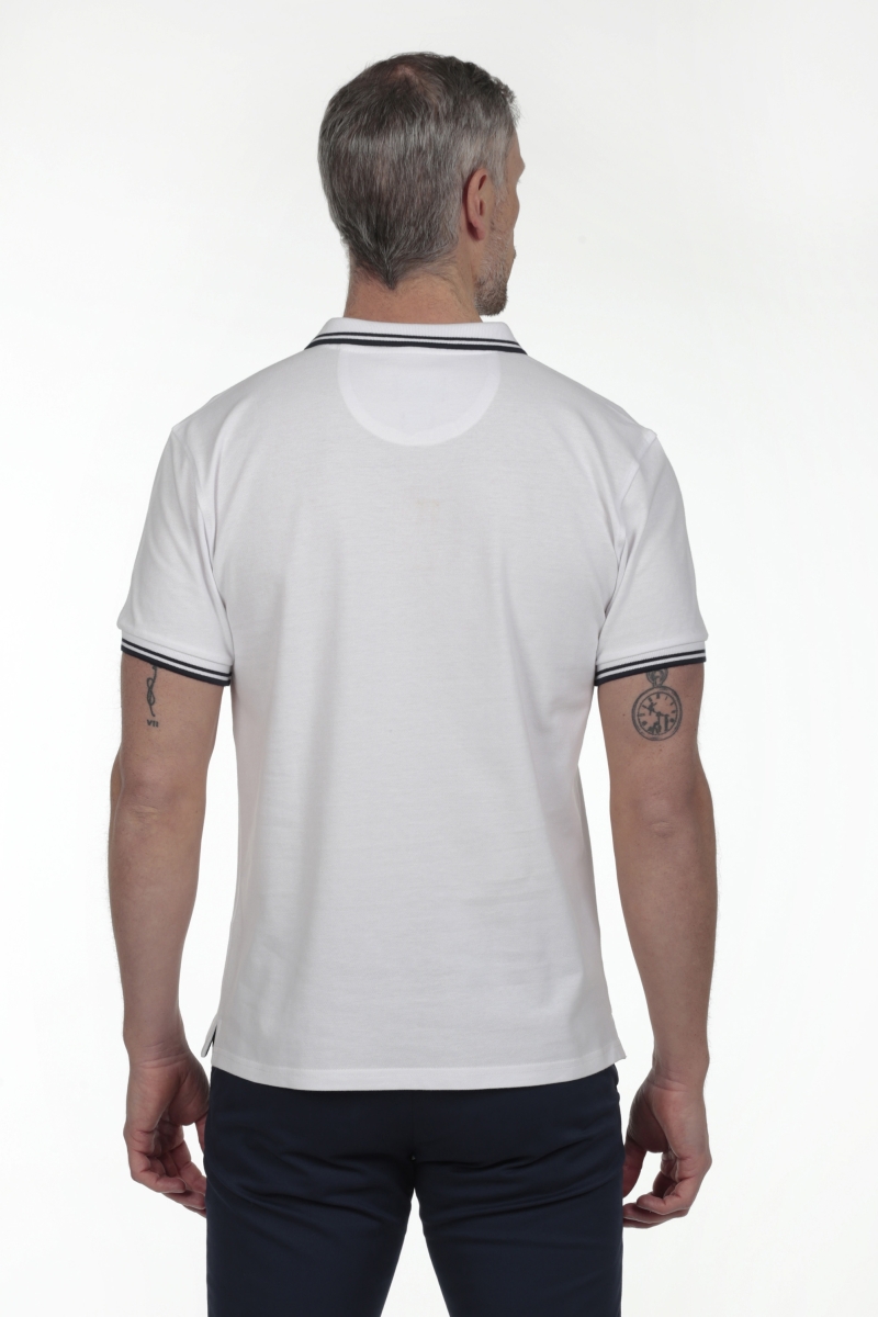 Polo Pirata Hombre The Time Of Bocha RV1PSTRIP Blanco 2