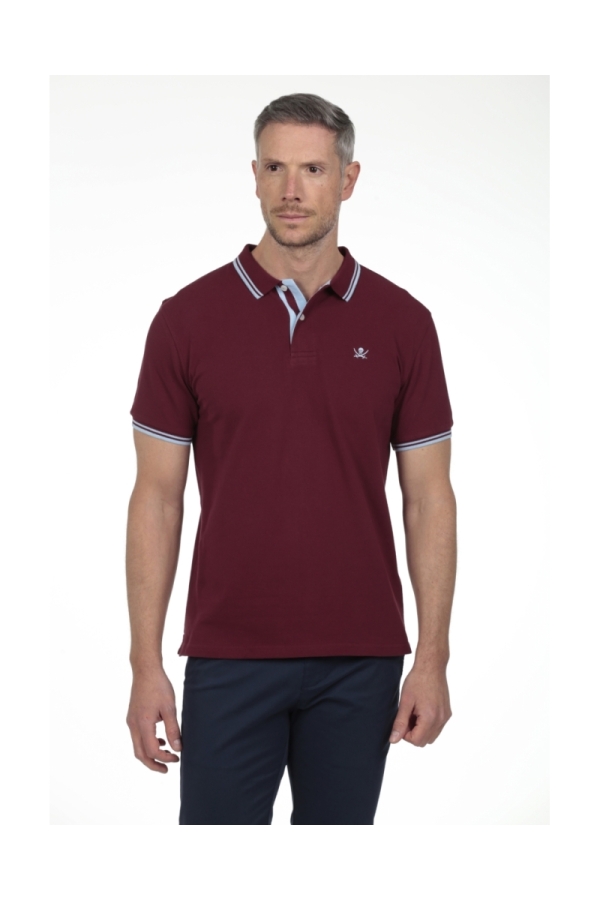 Polo Pirata Hombre The Time Of Bocha RV1PSTRIP Burdeos
