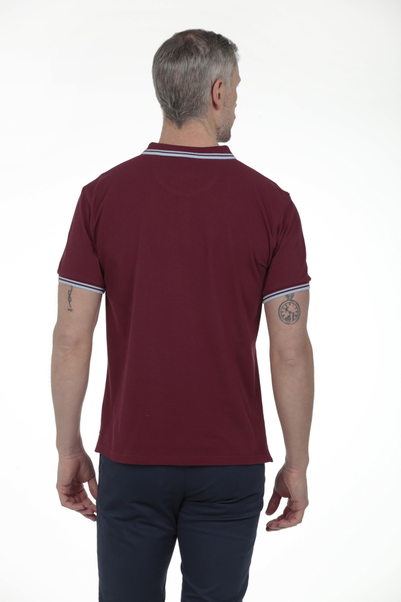 Polo Pirata Hombre The Time Of Bocha RV1PSTRIP Burdeos 2