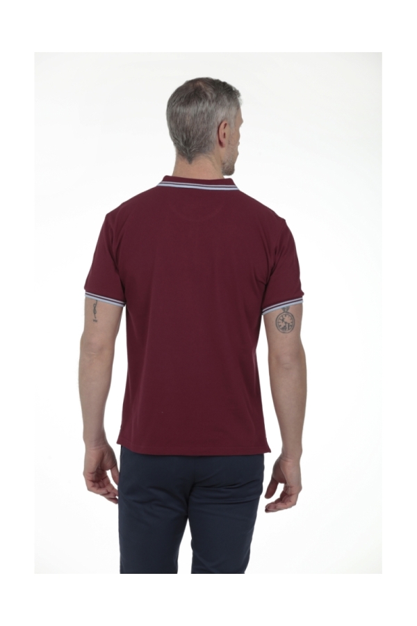 Polo Pirata Hombre The Time Of Bocha RV1PSTRIP Burdeos