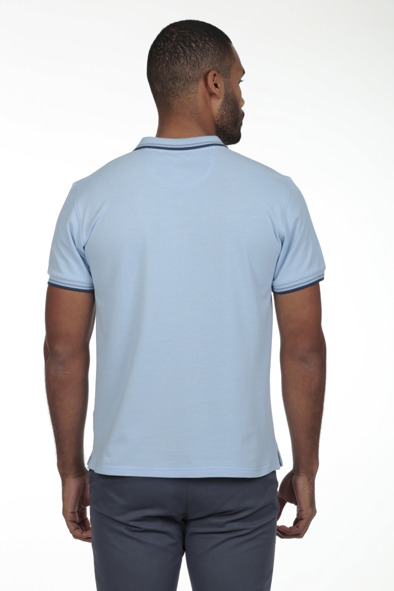 Polo Pirata Hombre The Time Of Bocha RV1PSTRIP Celeste 2