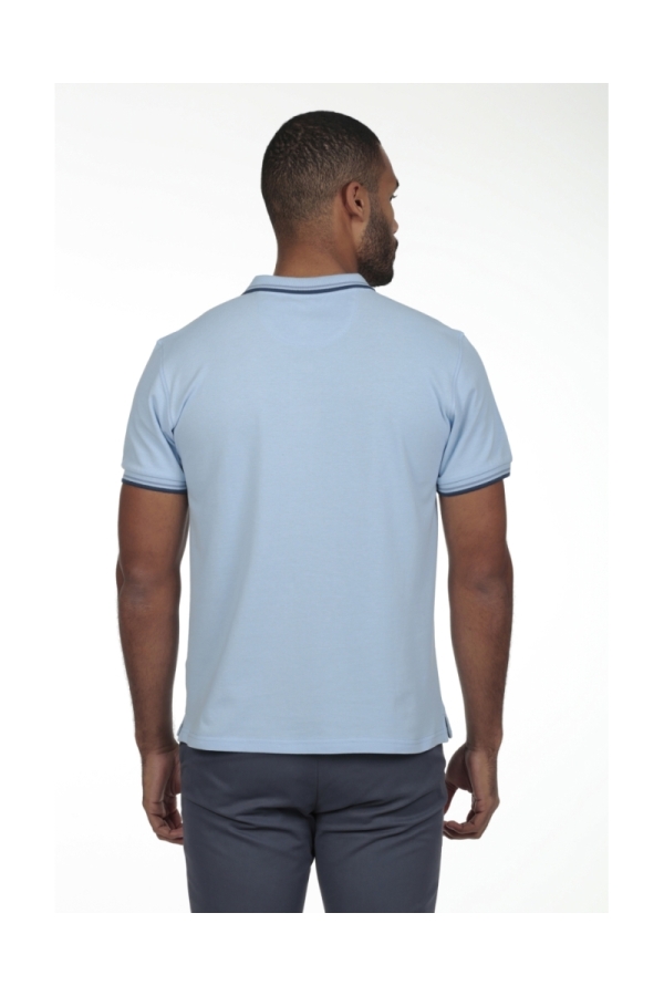 Polo Pirata Hombre The Time Of Bocha RV1PSTRIP Celeste