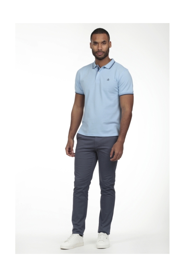 Polo Pirata Hombre The Time Of Bocha RV1PSTRIP Celeste