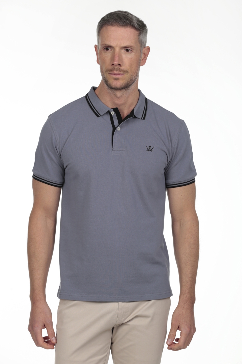Polo Pirata Hombre The Time Of Bocha RV1PSTRIP Gris