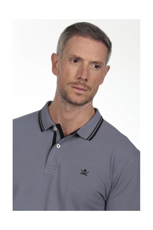 Polo Pirata Hombre The Time Of Bocha RV1PSTRIP Gris