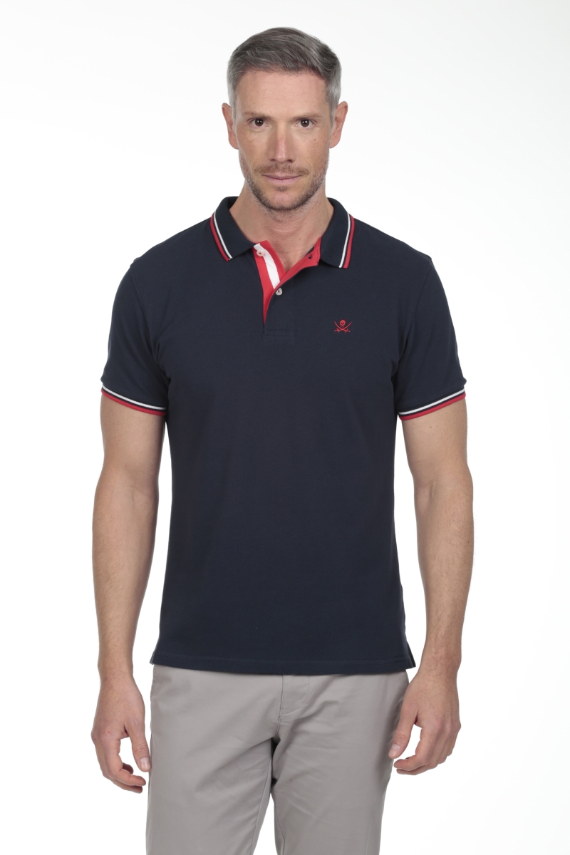 Polo Pirata Hombre The Time Of Bocha RV1PSTRIP Marino