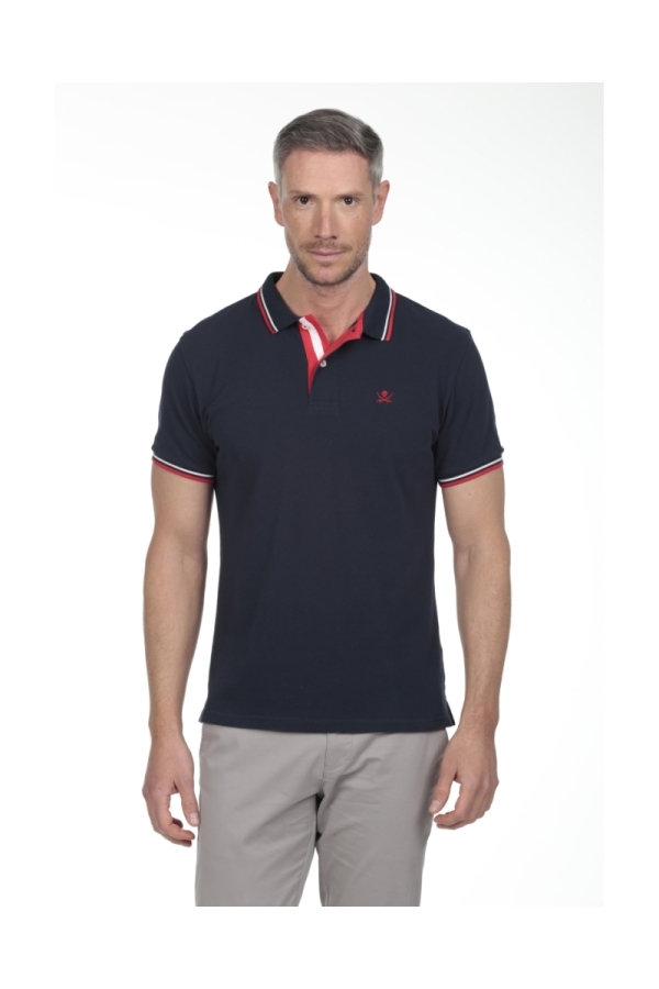 Polo Pirata Hombre The Time Of Bocha RV1PSTRIP Marino