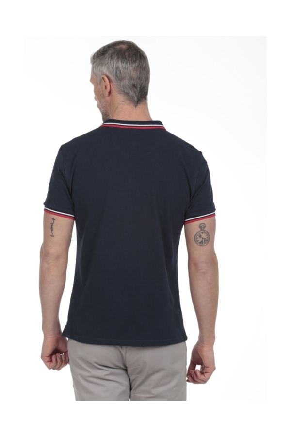 Polo Pirata Hombre The Time Of Bocha RV1PSTRIP Marino